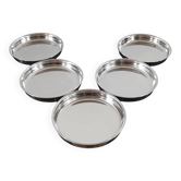 Set of 5 vintage stainless steel coasters 18/10 – Létang