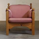 Vintage mid-century Danish pine lounge chair, 1970s