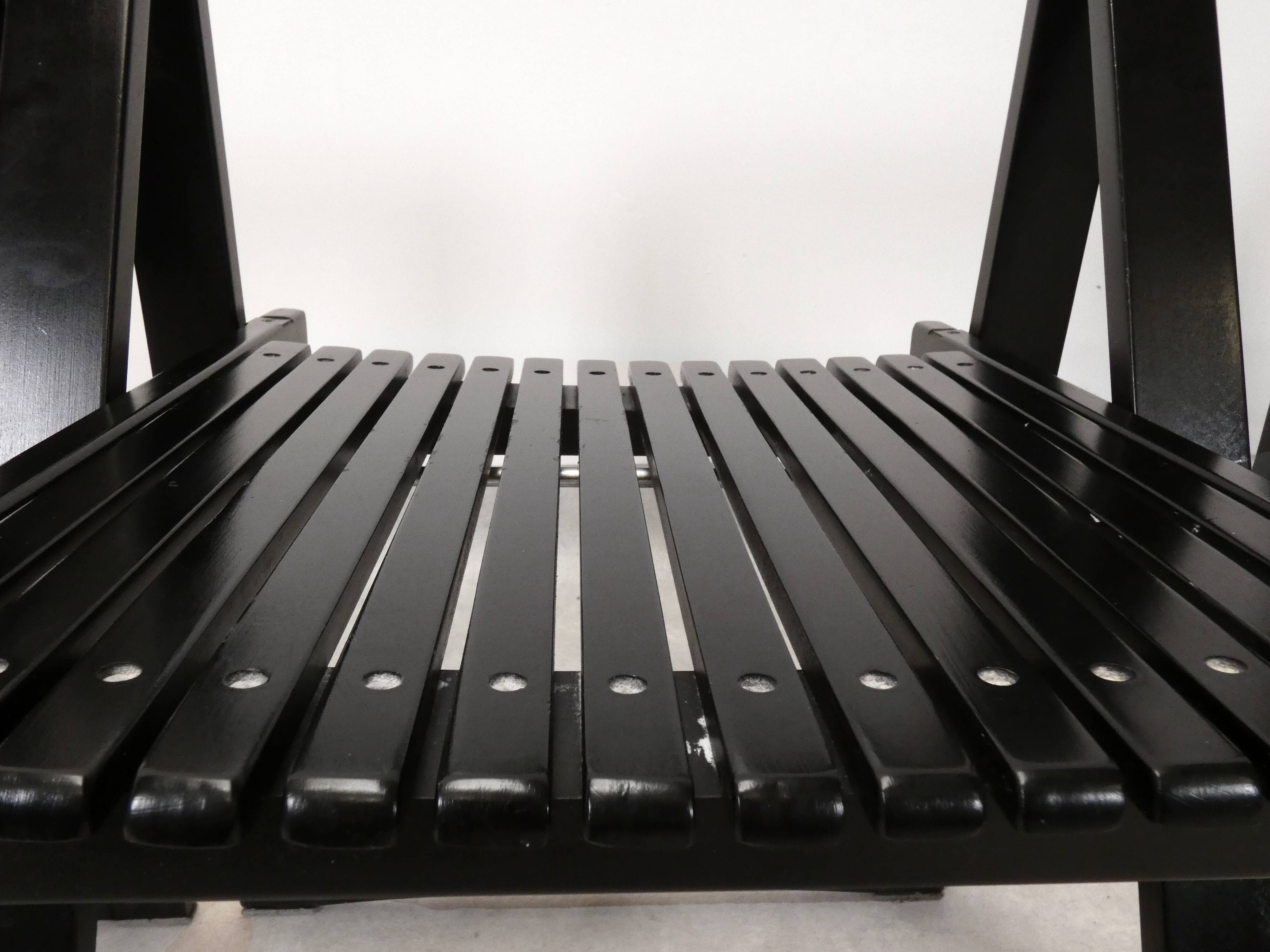 4 Trieste folding chairs with storrage table - Aldo Jacober for A. Bazzani