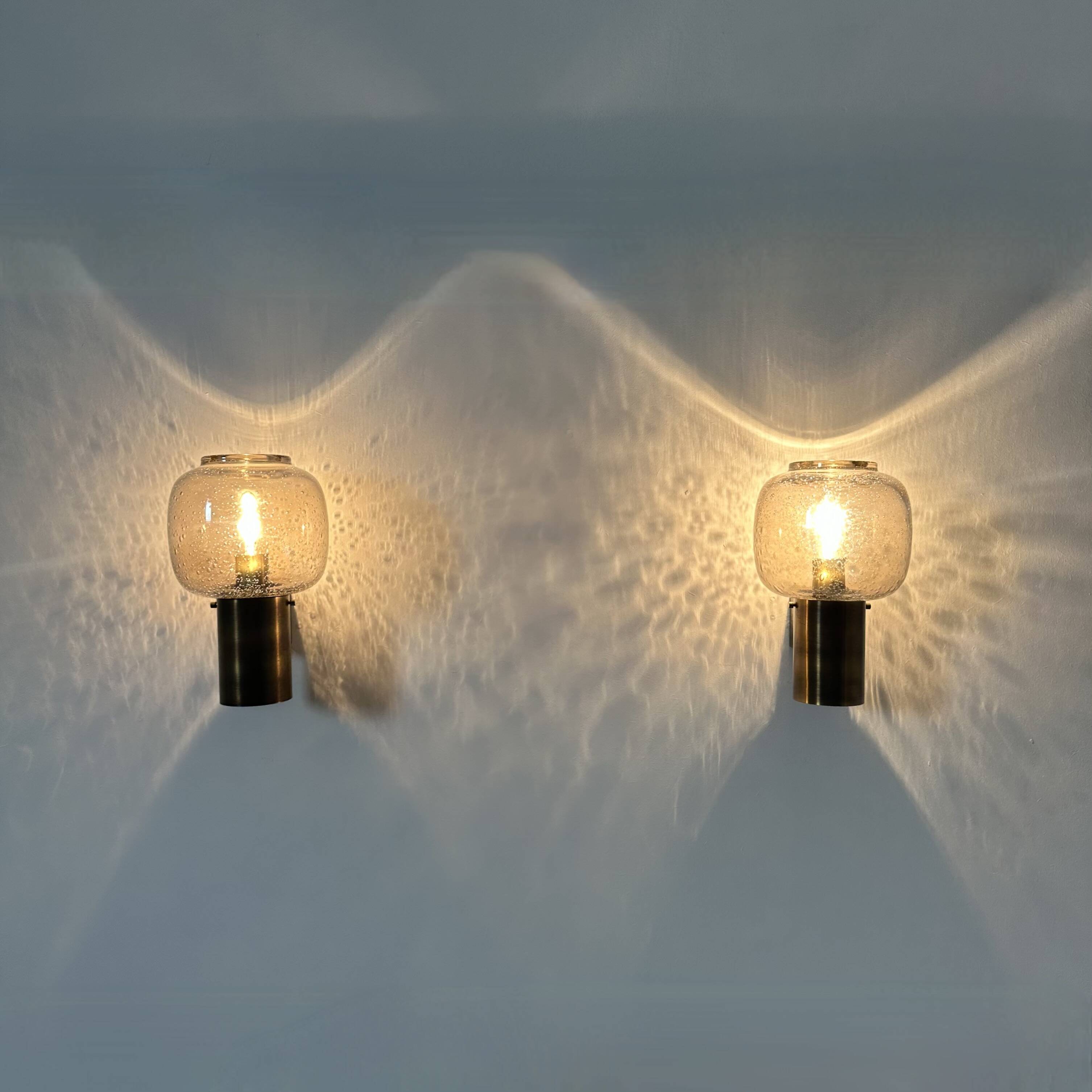 Limburg Glashutte wall lamps , 1970s
