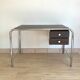 Modernist office 1970 chrome metal and skai