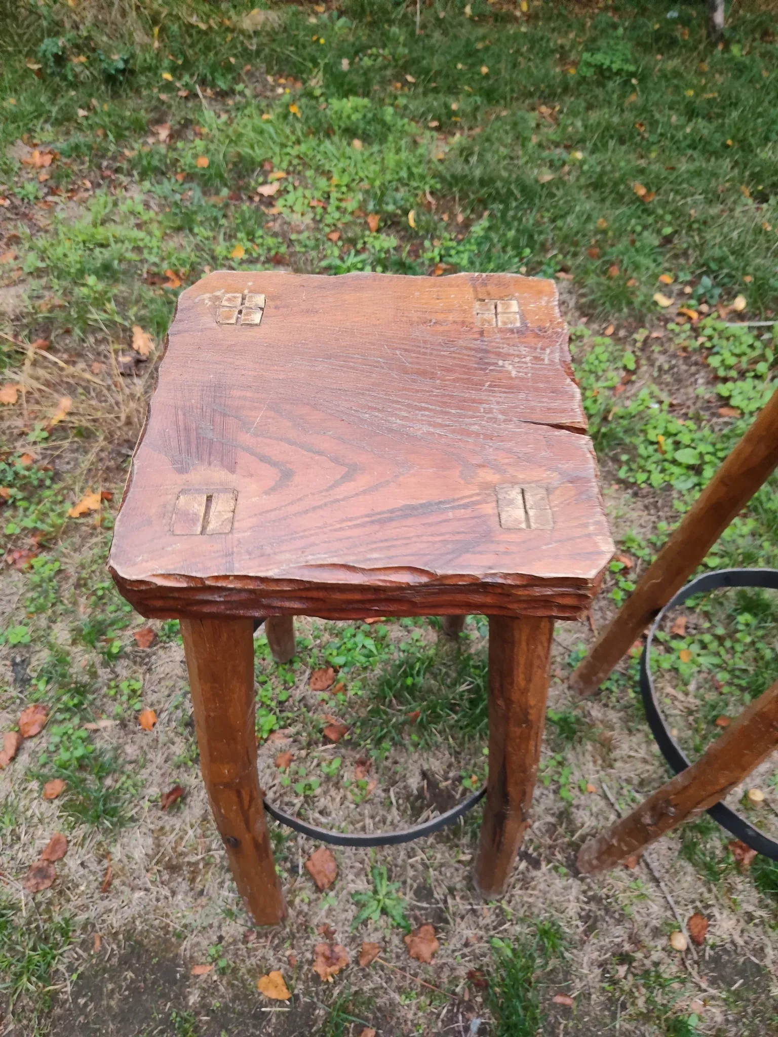 Brutalist bar stools x2