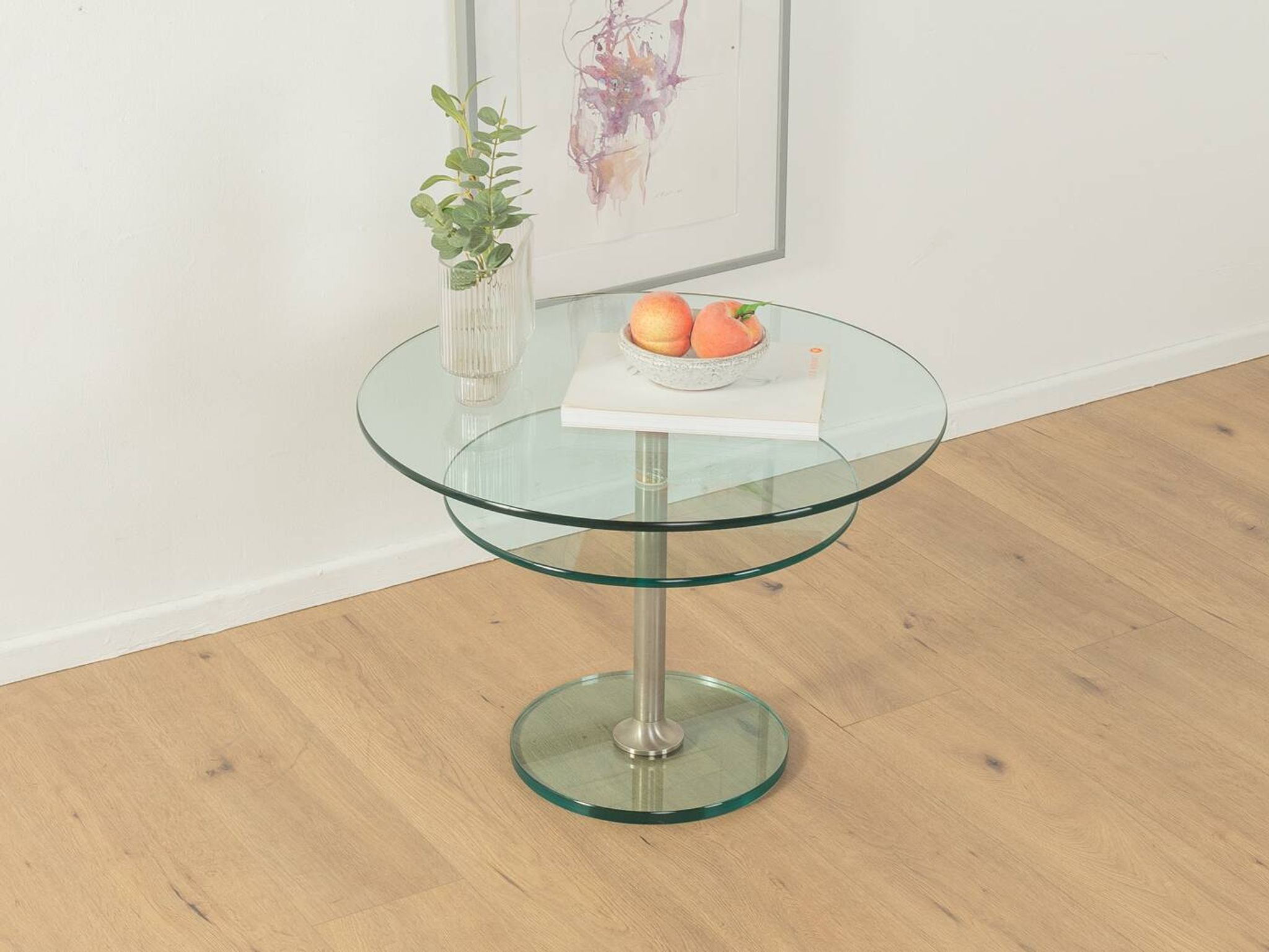 Table d'appoint en verre des années 1980, Peter Draenert