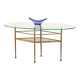 Table en verre et laiton de style italien des années 1970, inspirée par Gio Ponti.