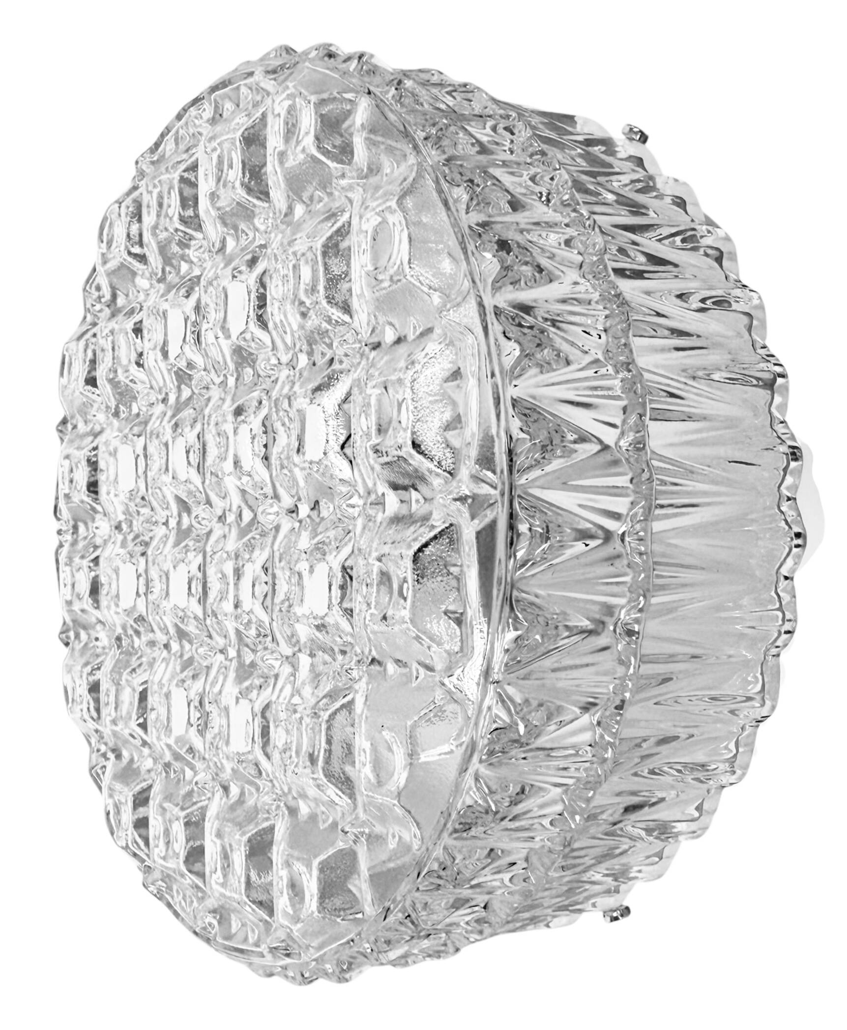 Vintage Glass Wall or Ceiling Light, 1970s