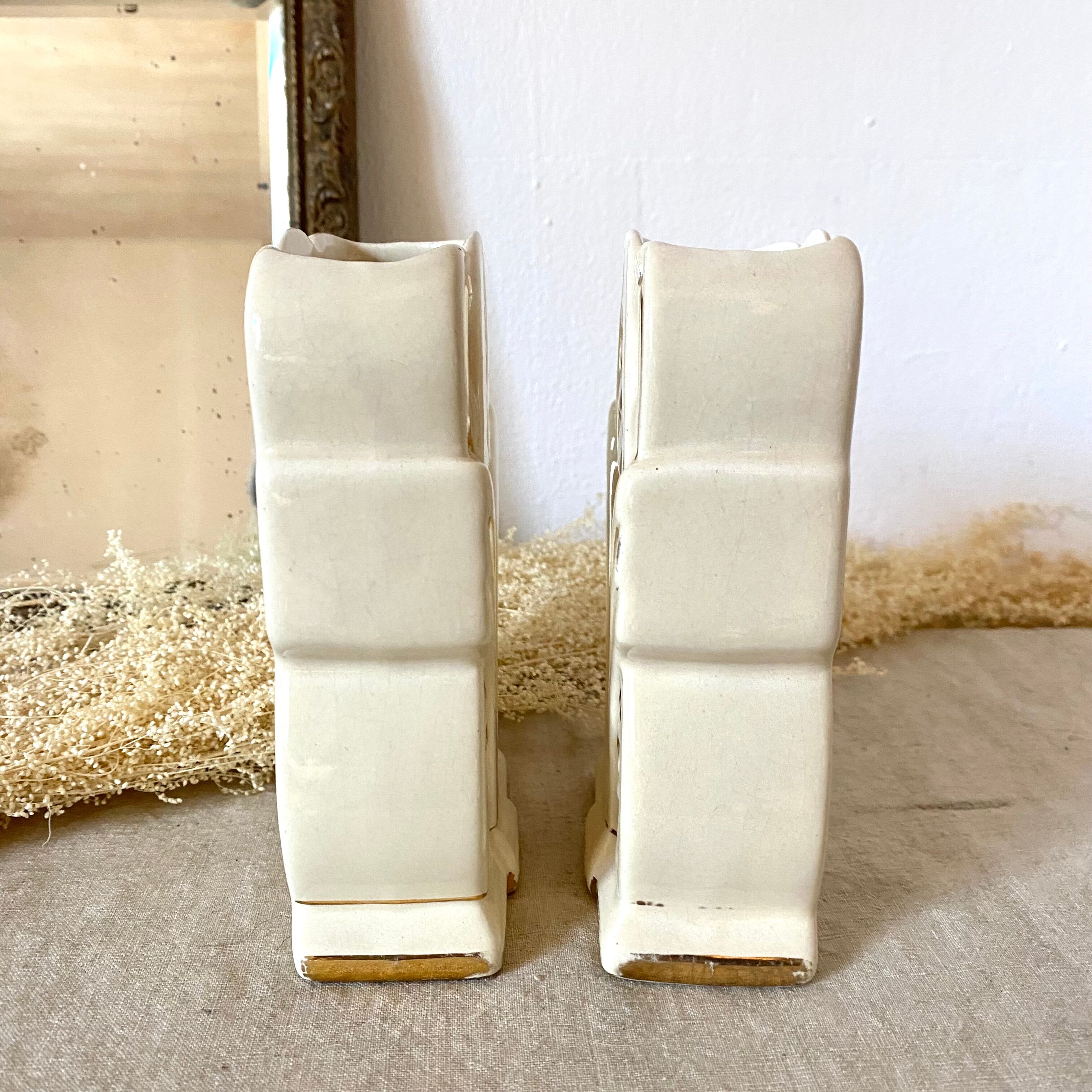Pair of art deco fireplace vases