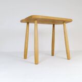 Sculptural mid-century stool in solid oak by Carl Gustaf Boulogner, Sweden, 1950s.