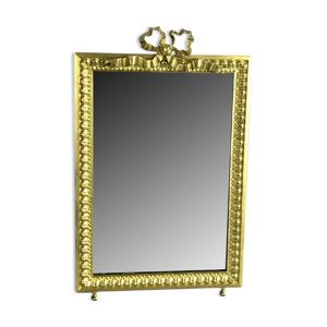 Miroir ancien en bronze doré de