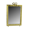 Miroir ancien en bronze doré de style Louis XVI avec miroir biseauté 37x23,5cm