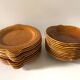 Fish service Sarreguemines vintage honey, 22 plates in total, hollow and flat