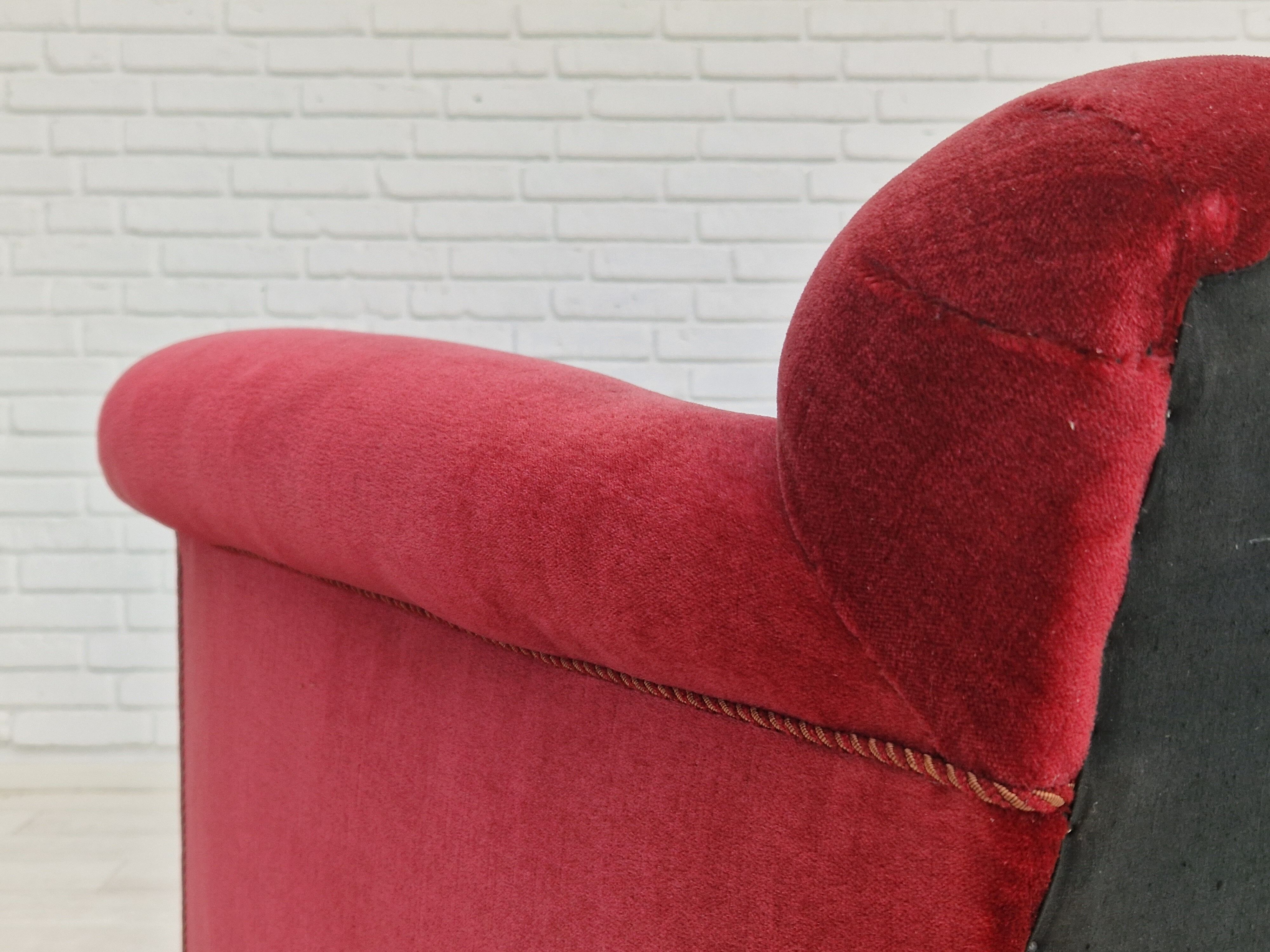 1960s, Danish vintage 2 seater sofa, velours