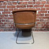 Suite of four Italian chairs in fabric and metal