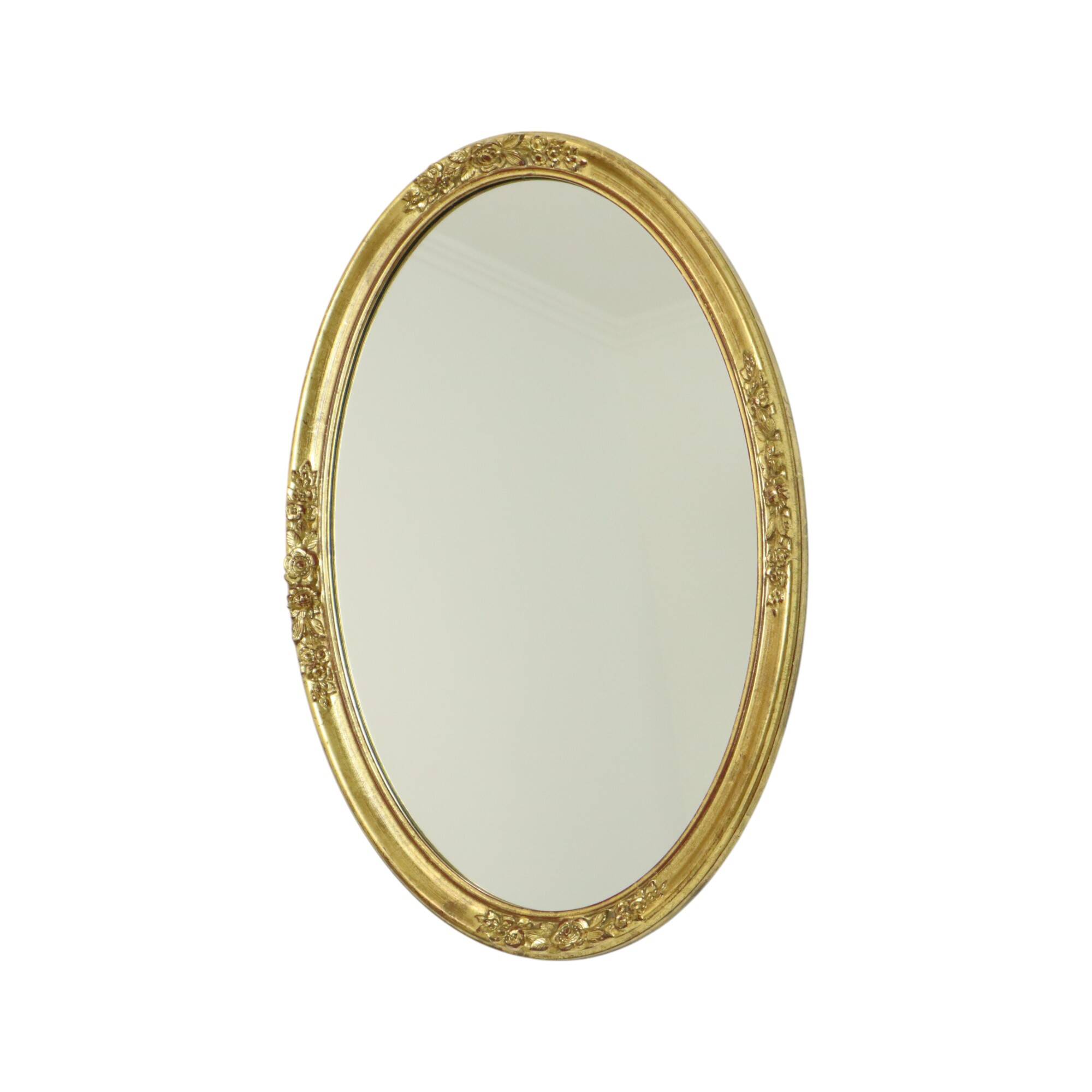 Hollywood Regency Golden Mirror Oval Deknudt Classic