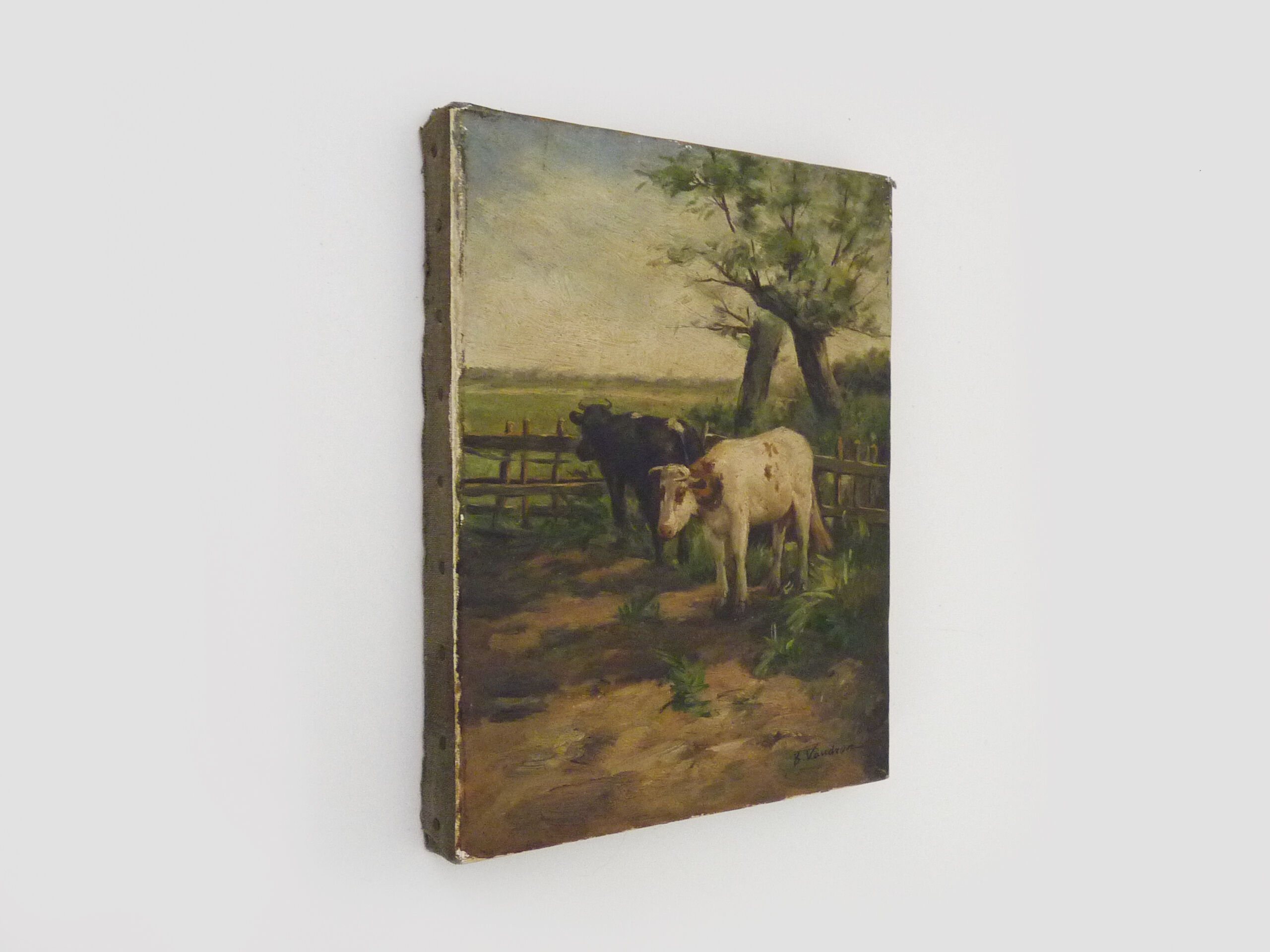 Old oil on canvas signed B . Vaudron