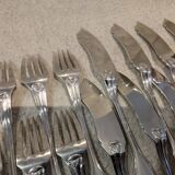 11 fish cutlery 23p silver plated metal goldsmith Cailar Bayard shell