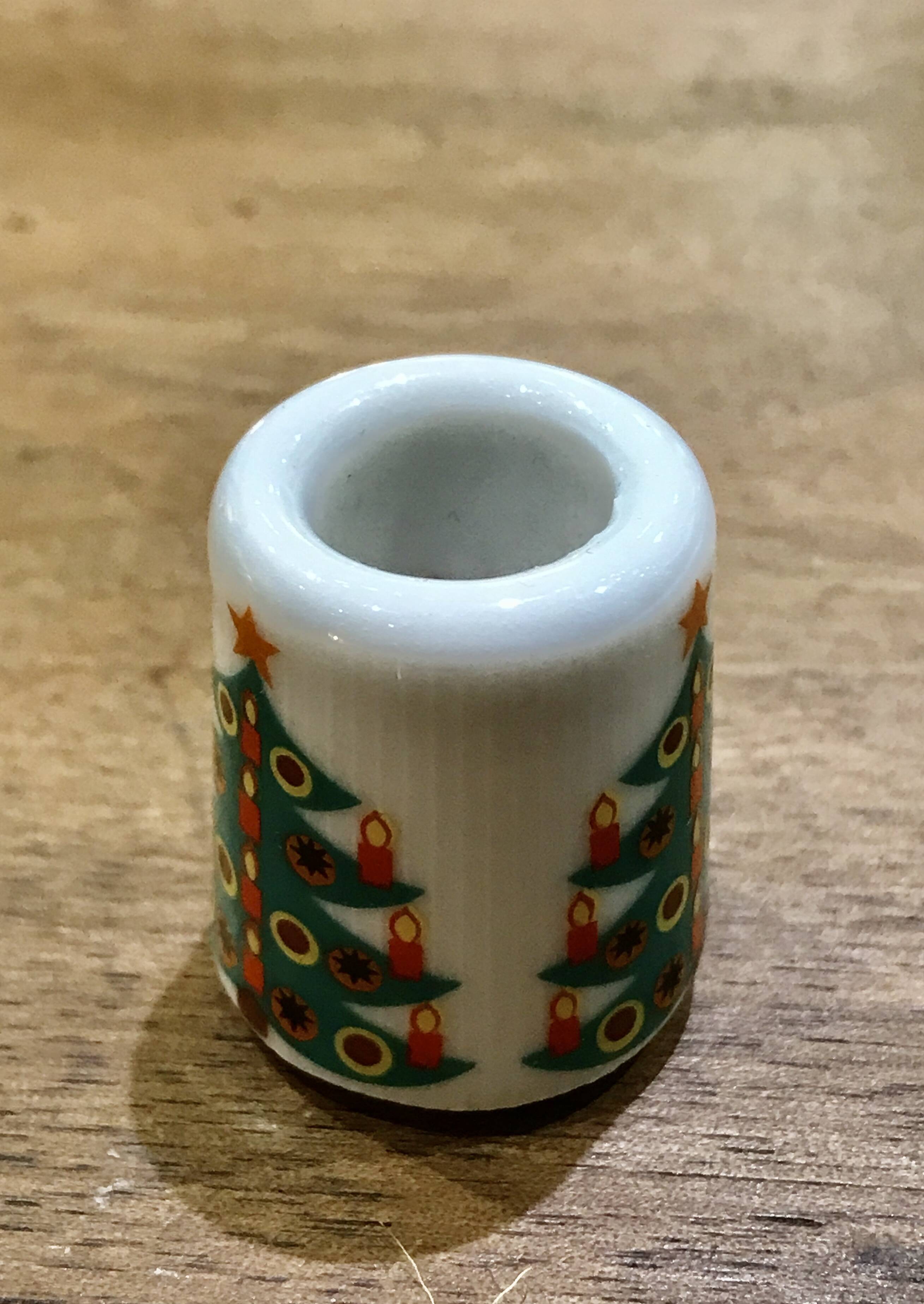 Mini German porcelain fir candle holder