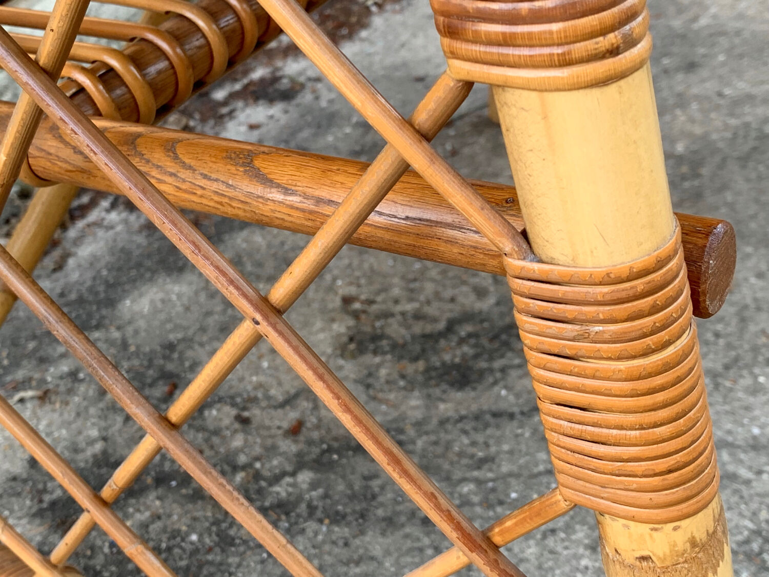 Rattan desk and chair 1960