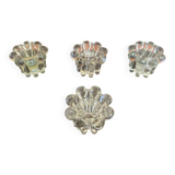 Set of 4 Vintage Glass Moulded Candle Holders 1970s France