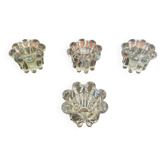 Set of 4 Vintage Glass Moulded Candle Holders 1970s France