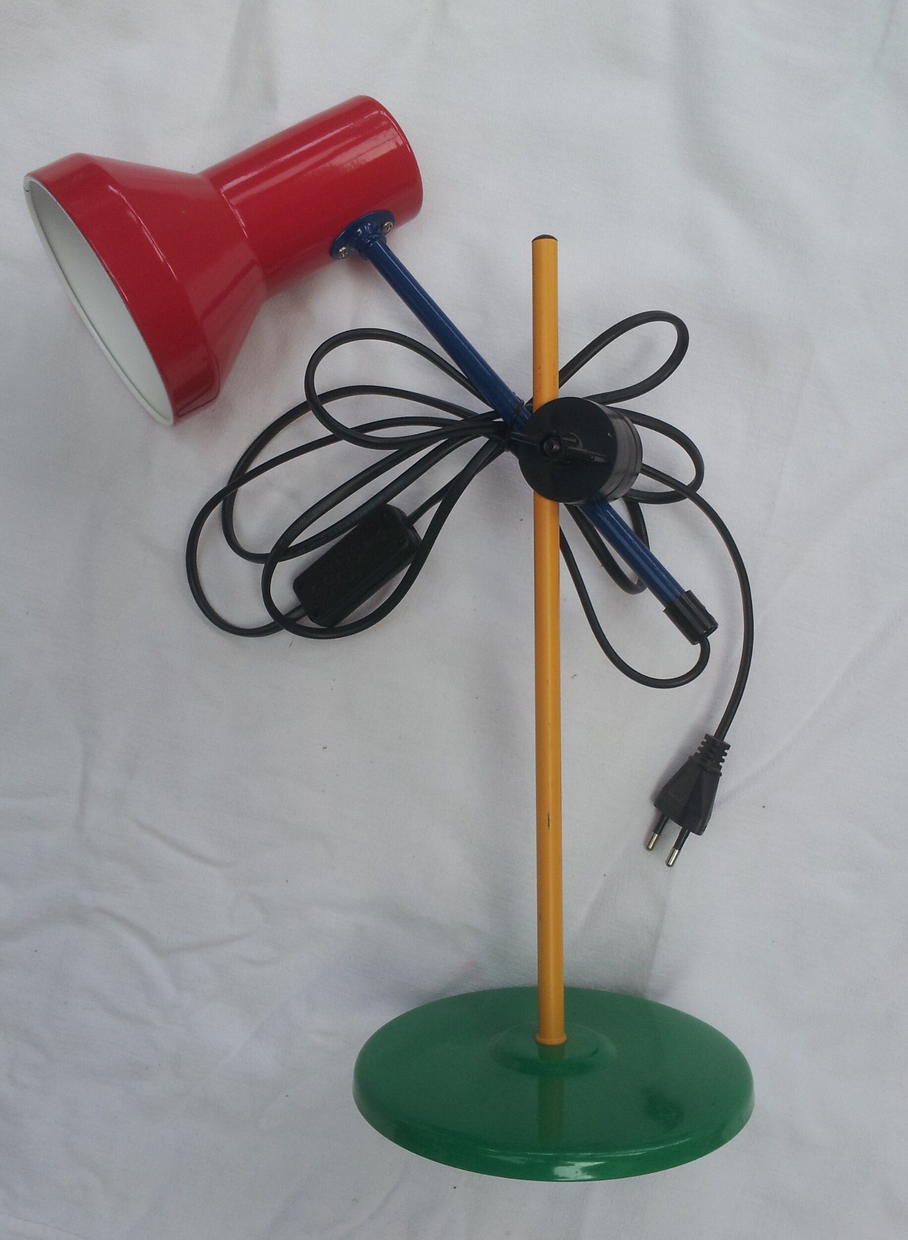 Desk lamp yellow red blue green