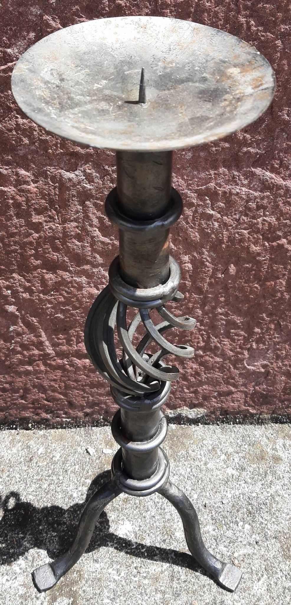 Candle holder or wrought iron candlestick (Height 41 cm)