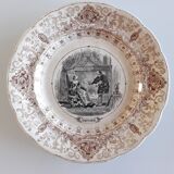 Set of 12 plates in Sarreguemines earthenware - decoration 12 months of the year