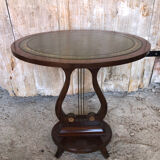 Fifth wheel side table violin wood vintage waffle tray