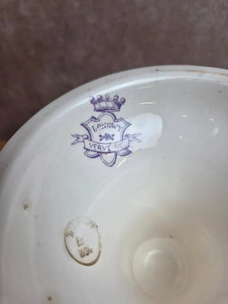 Large compotier Longwy Verveine in earthenware – antique
