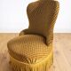 Vintage mustard velvet crab chair with fringes – 1970s