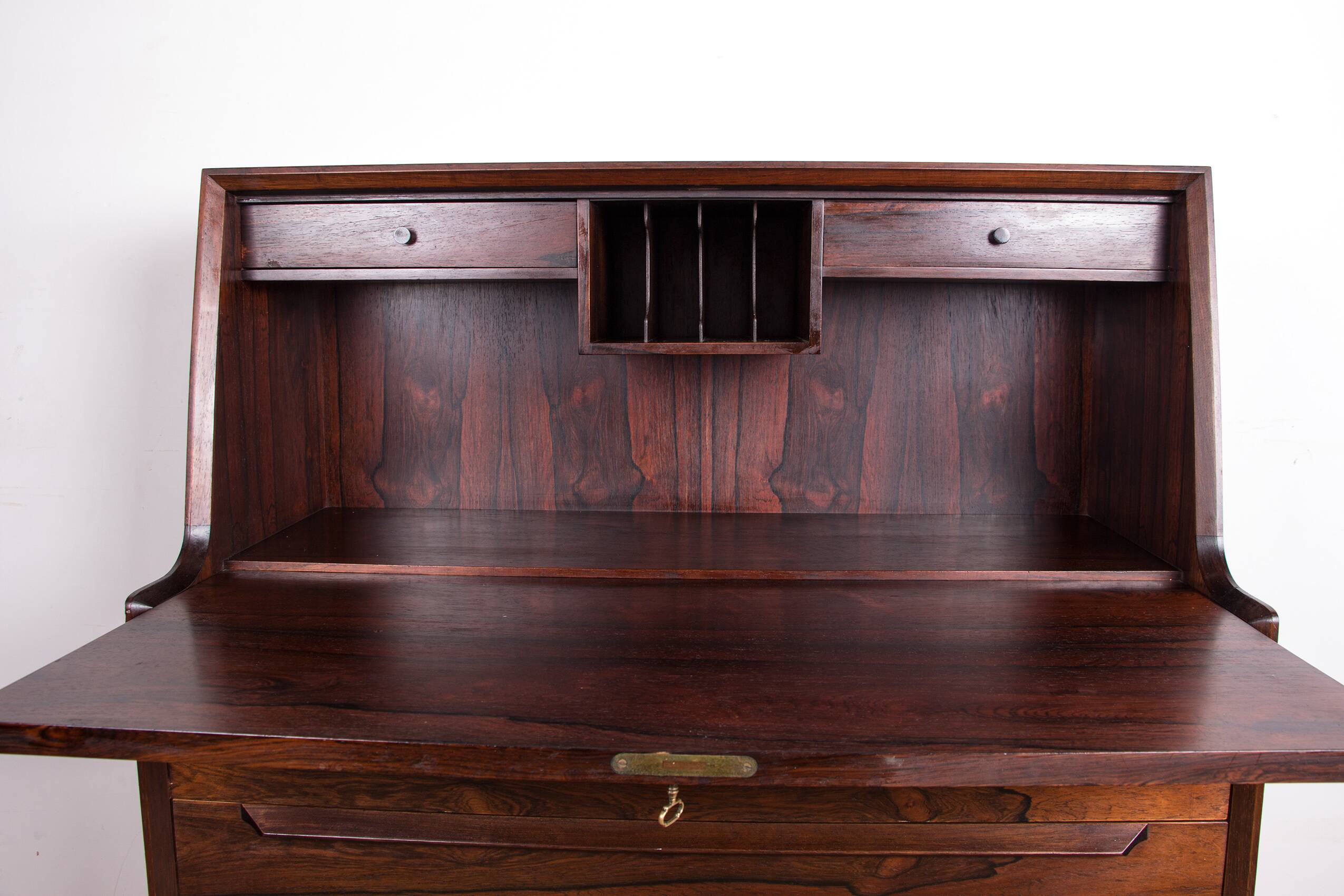 Secretary desk, Danish Rosewood by Arne Wahl Iversen for Branderup Mobelfabrik 1960.