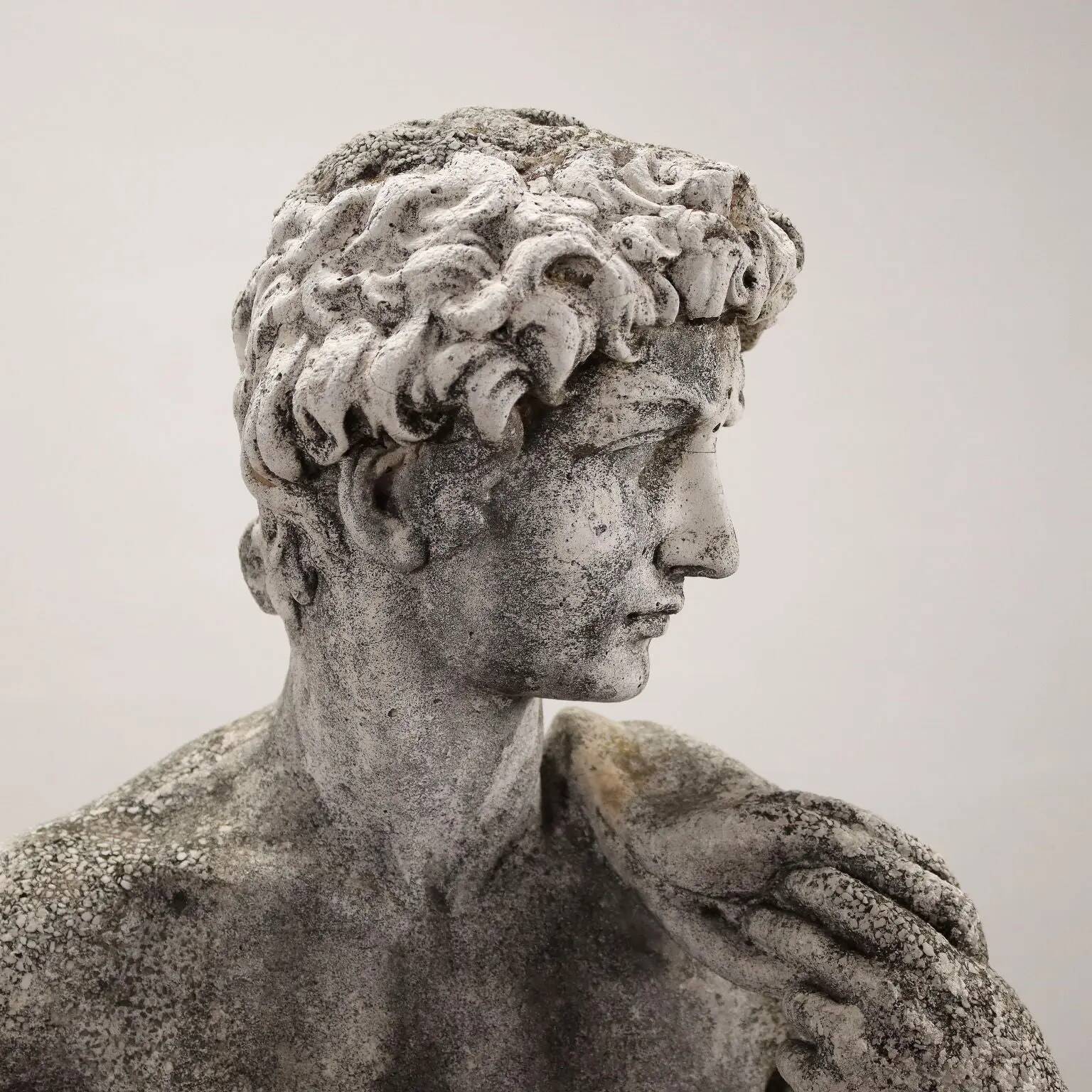 Antique garden sculpture The David in terracotta, Italy, 20th century