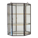 Vintage Wall Display Cabinet Glass, brass and mirror