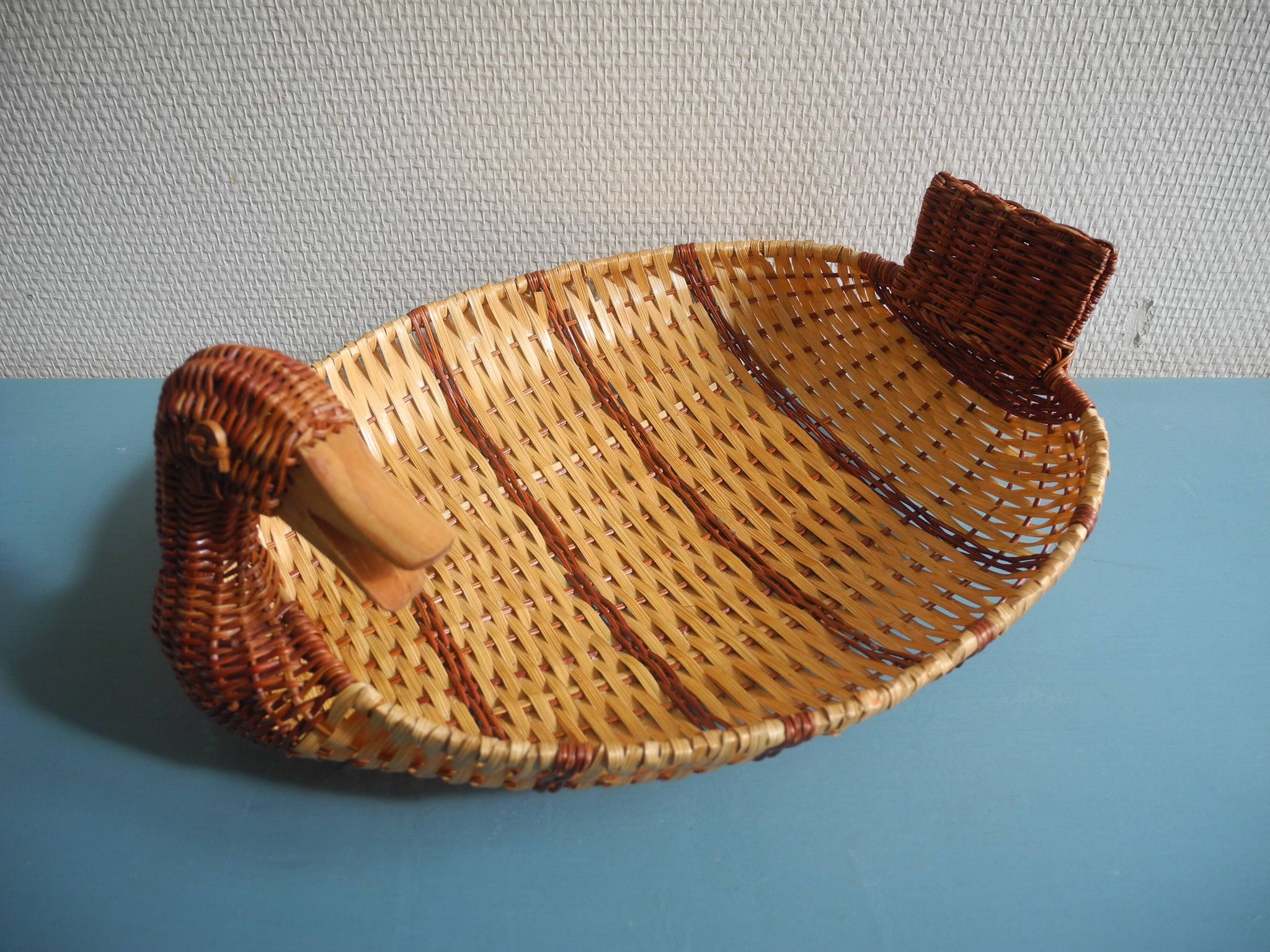 vintage wicker duck basket rattan basket