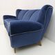 Guglielmo Ulrich Art Deco Italian Velvet Sofa, 1940s