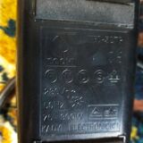 Vintage floor lamp design 1980 in lacquered metal ceramic and brass