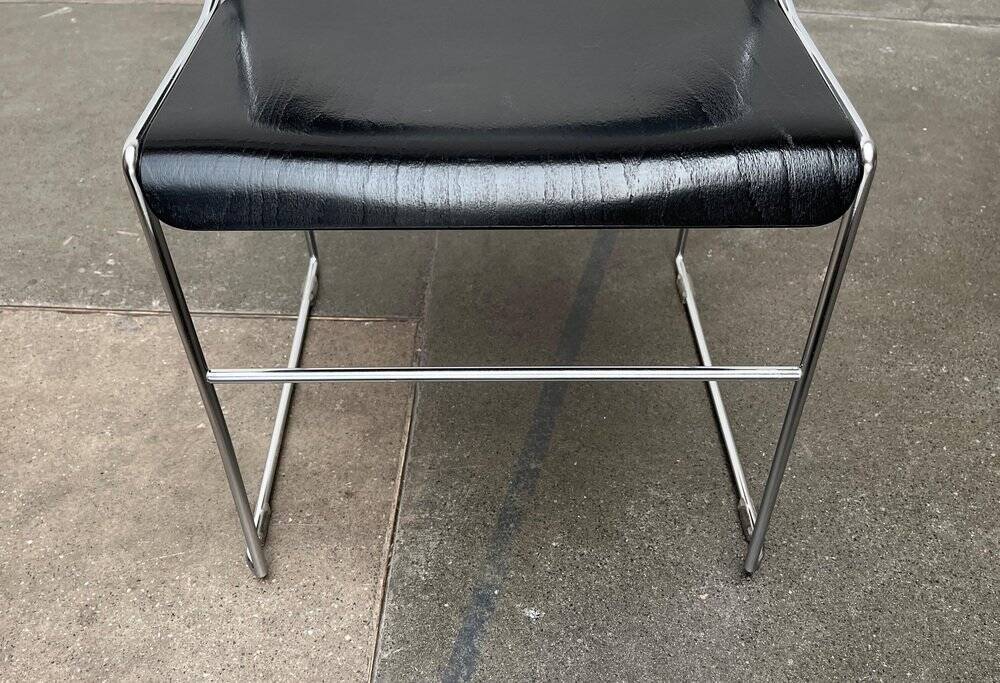 Set of minimalist postmodern stackable chairs, 1980s.
