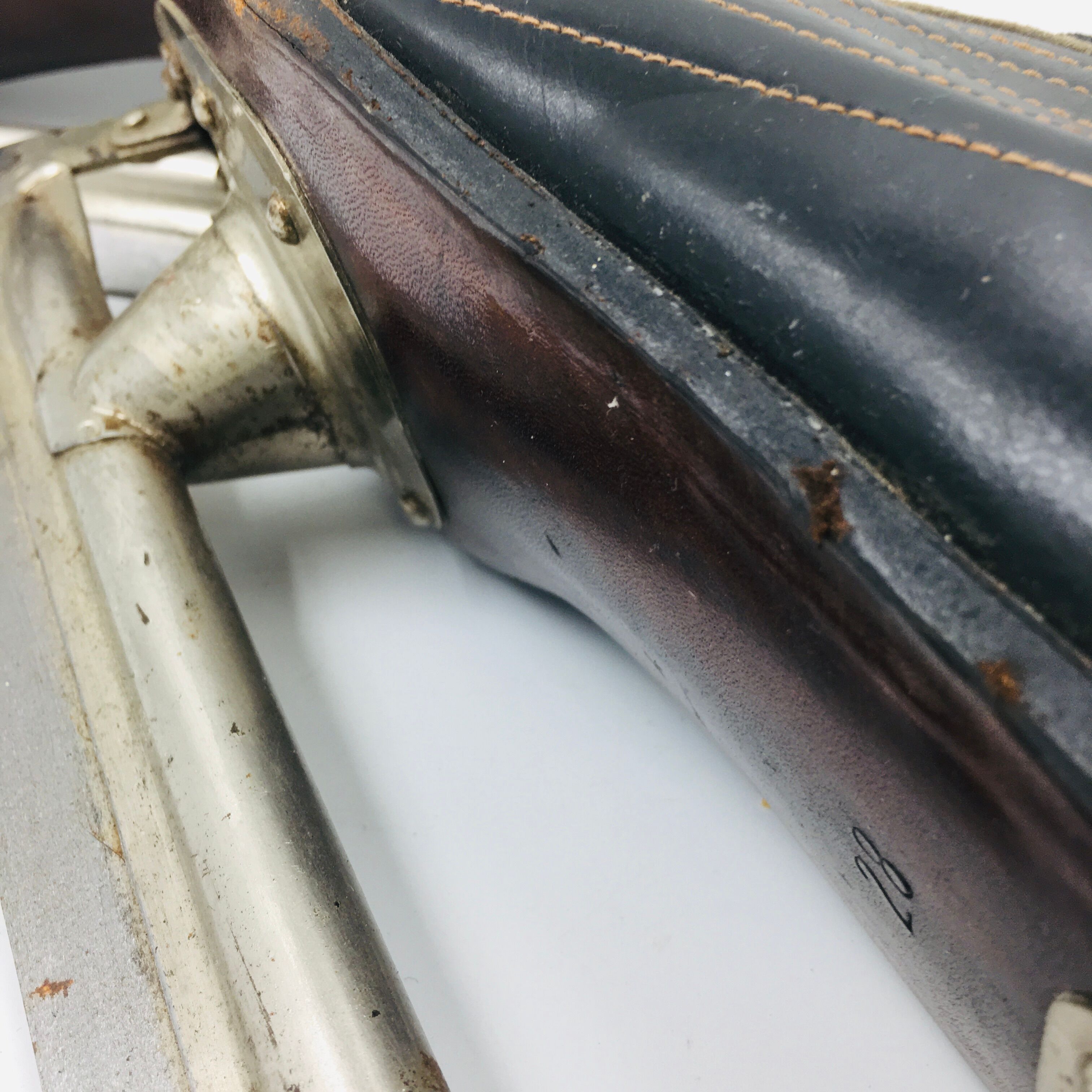 Pair of vintage leather ice skates