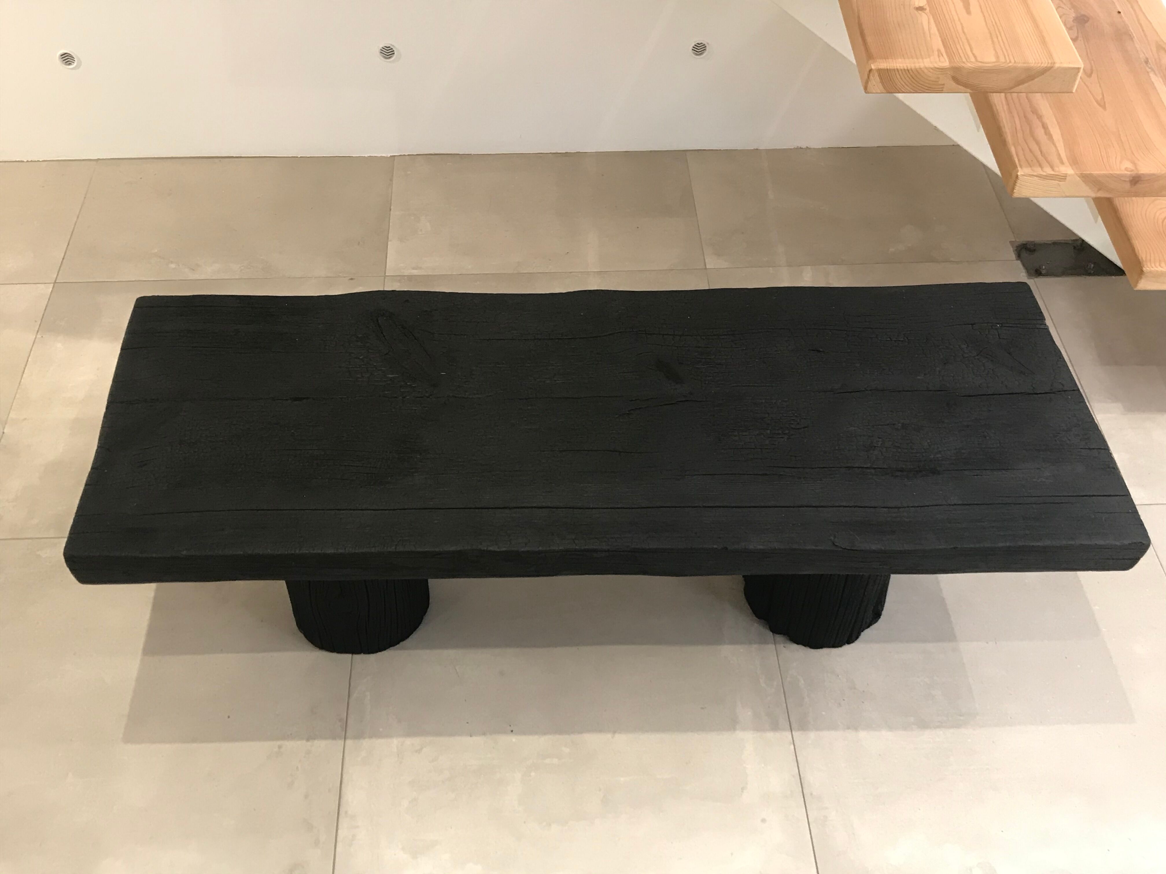 Shou-sugi-ban burnt wood coffee table