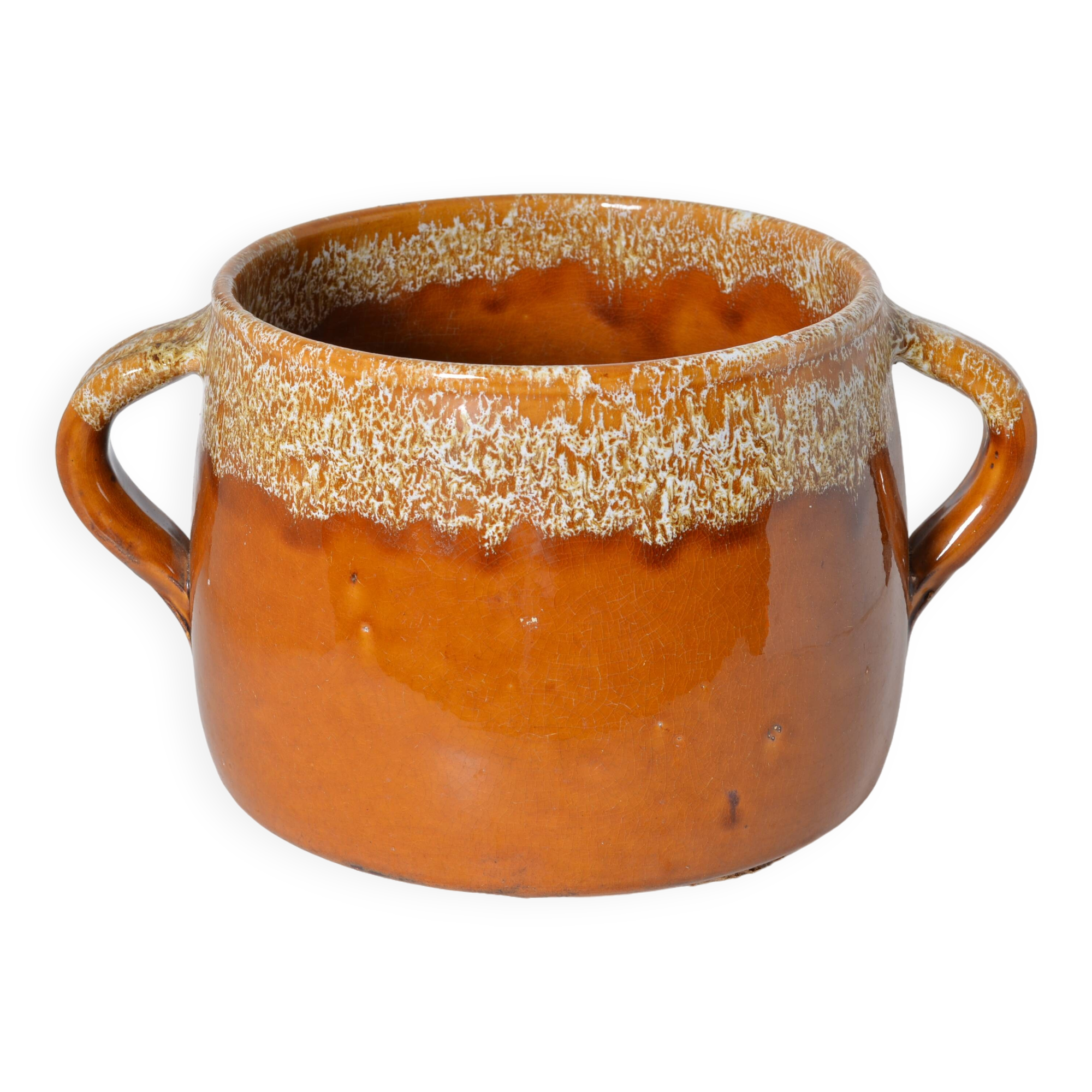 Glazed terracotta flowerpot