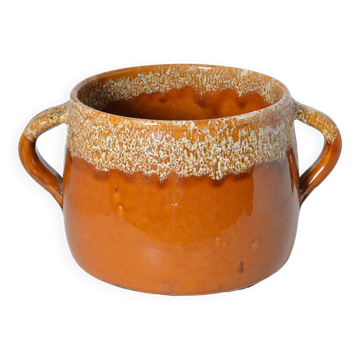 Cache pot en terre cuite vernissé