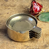 Individual brass ashtrays with storage support