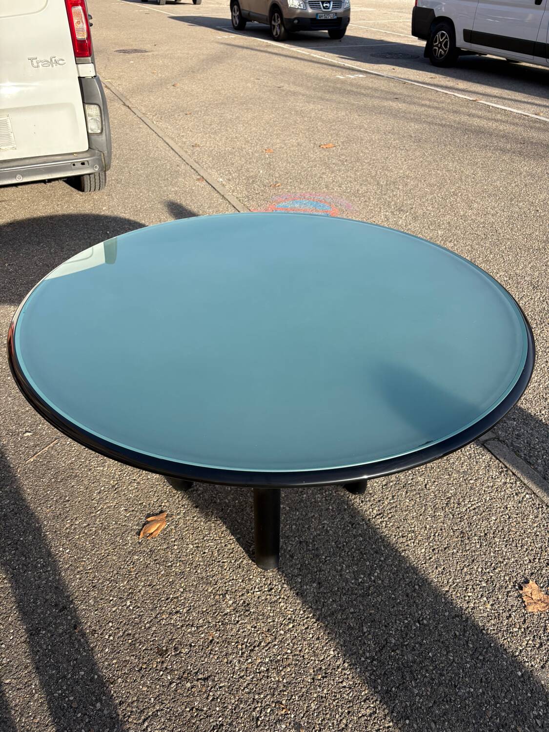 Glass dining table, 1980