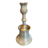 Bougeoir ottoman ciselé et fil d'argent