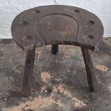 Brutalist hand-carved horse-shoe shaped gaming / coffee table, 1960s