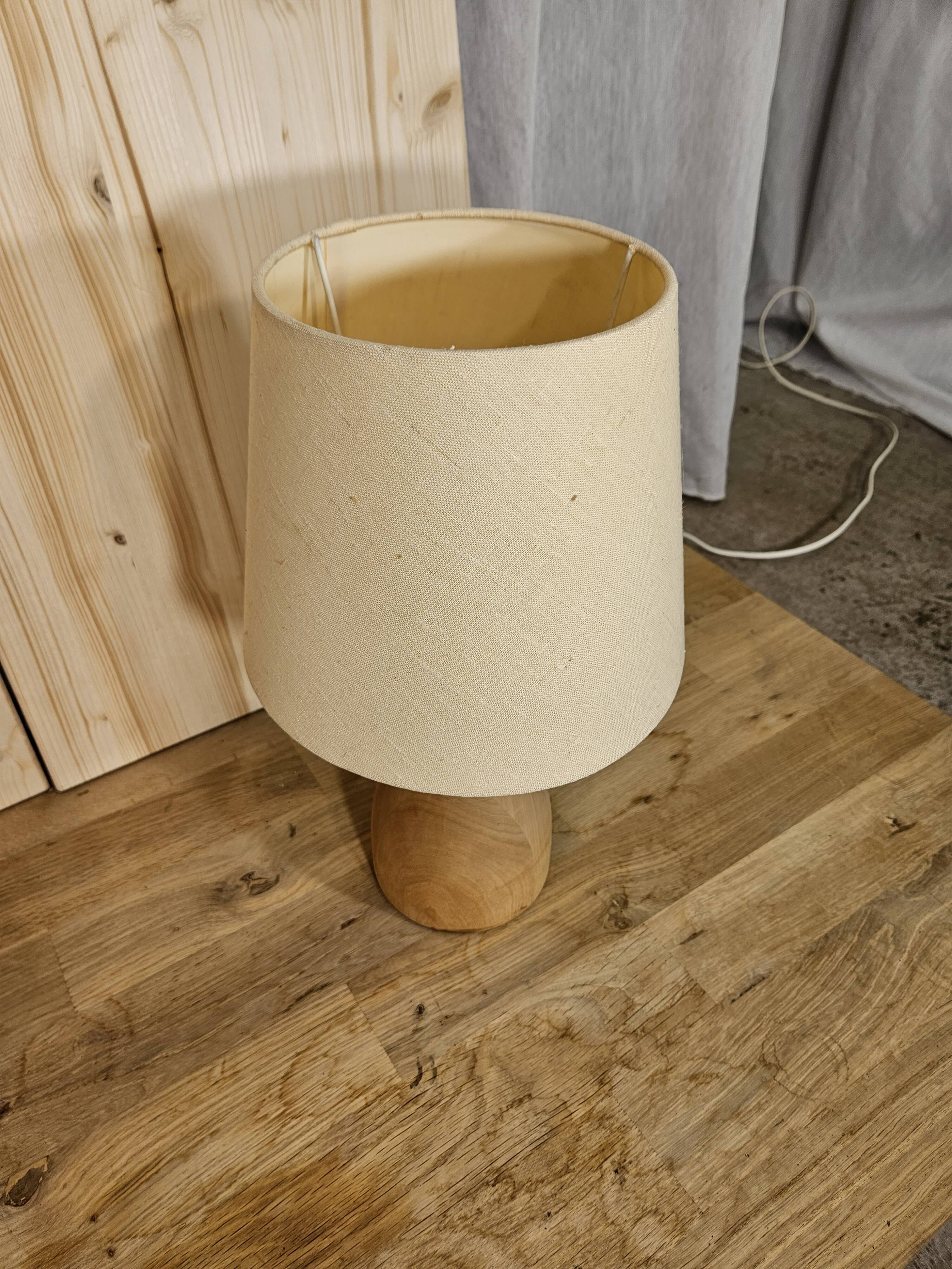 Pair of wooden bedside lamps