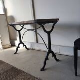 Bistro table/wooden top with cast iron legs