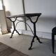 Bistro table/wooden top with cast iron legs