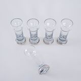 Set of five glasses, Italian design, 1970s, made in Italy