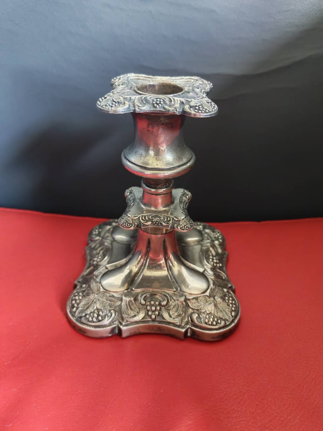 Silver candle holder