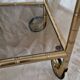 Rolling dessert trolley in gilded brass & glass from the 1970s in the style of Maison Jansen.